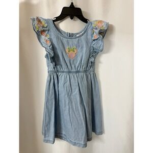 Disney Junior Minnie Mouse Denim Dress Embroidered Girls 4T Toddler  G11‎